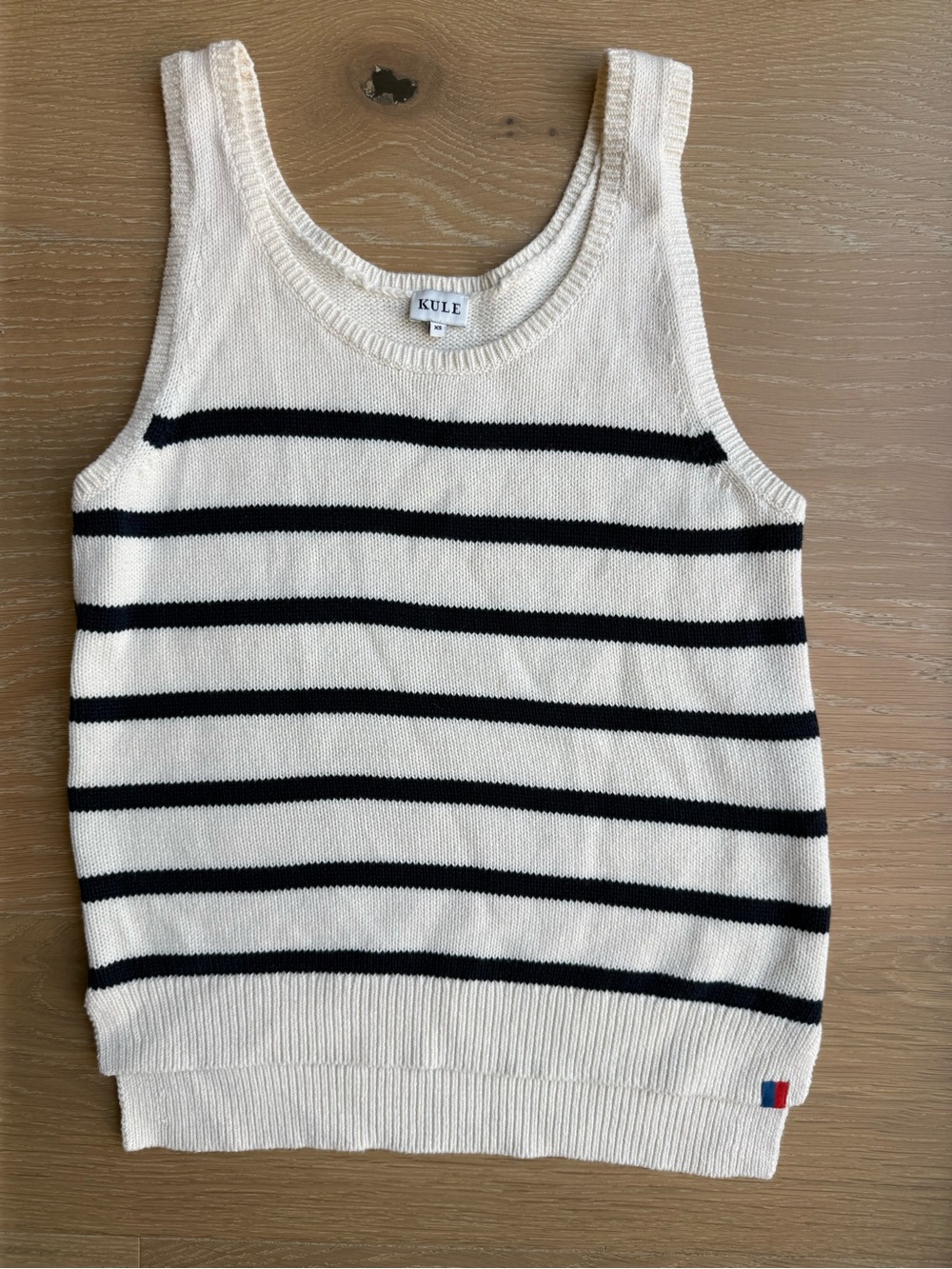 KULE Cream Tank Sweater with Navy Stripes